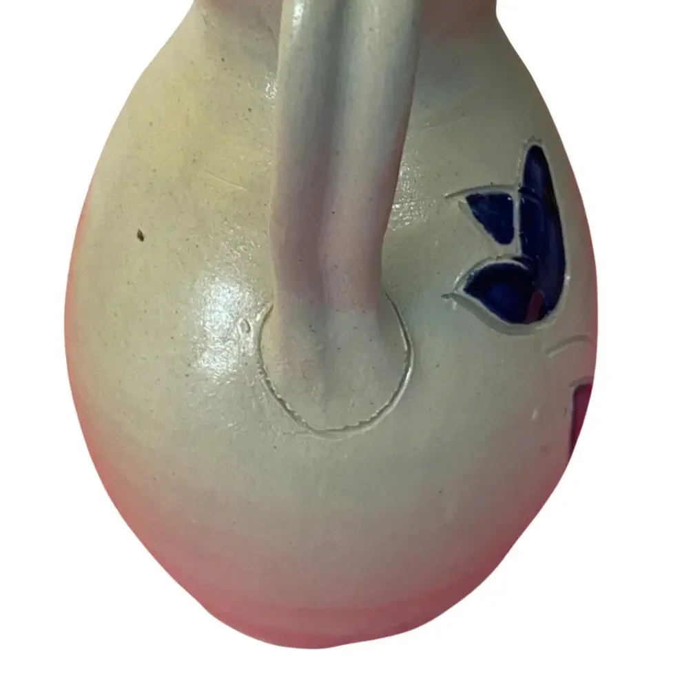 Vintage Williamsburg Salt Glazed Pottery Pitcher: Blue Tulip Vase